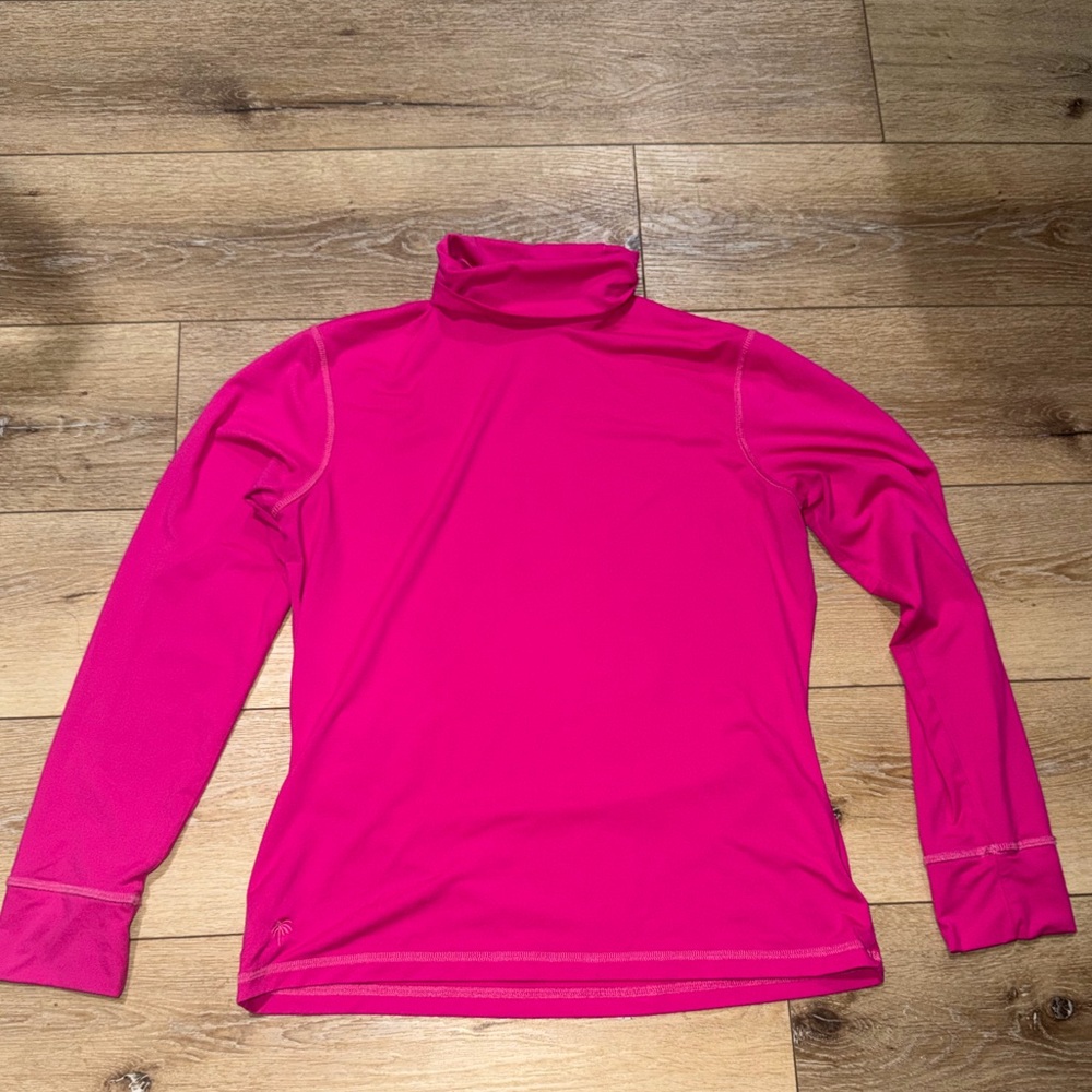 Lilly Pulitzer Activewear Spandex Turtleneck Long Sleeve Hot Pink Top